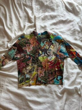 Issey Miyake Pleats Please Aurora Jungle Top
